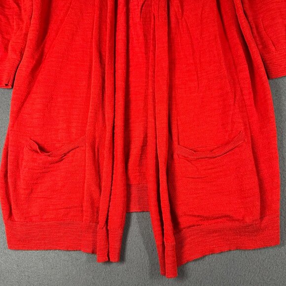 Caslon Womens M Open Front Red Cardigan Sweater With Pockets Soft Lightweight - Picture 5 of 6